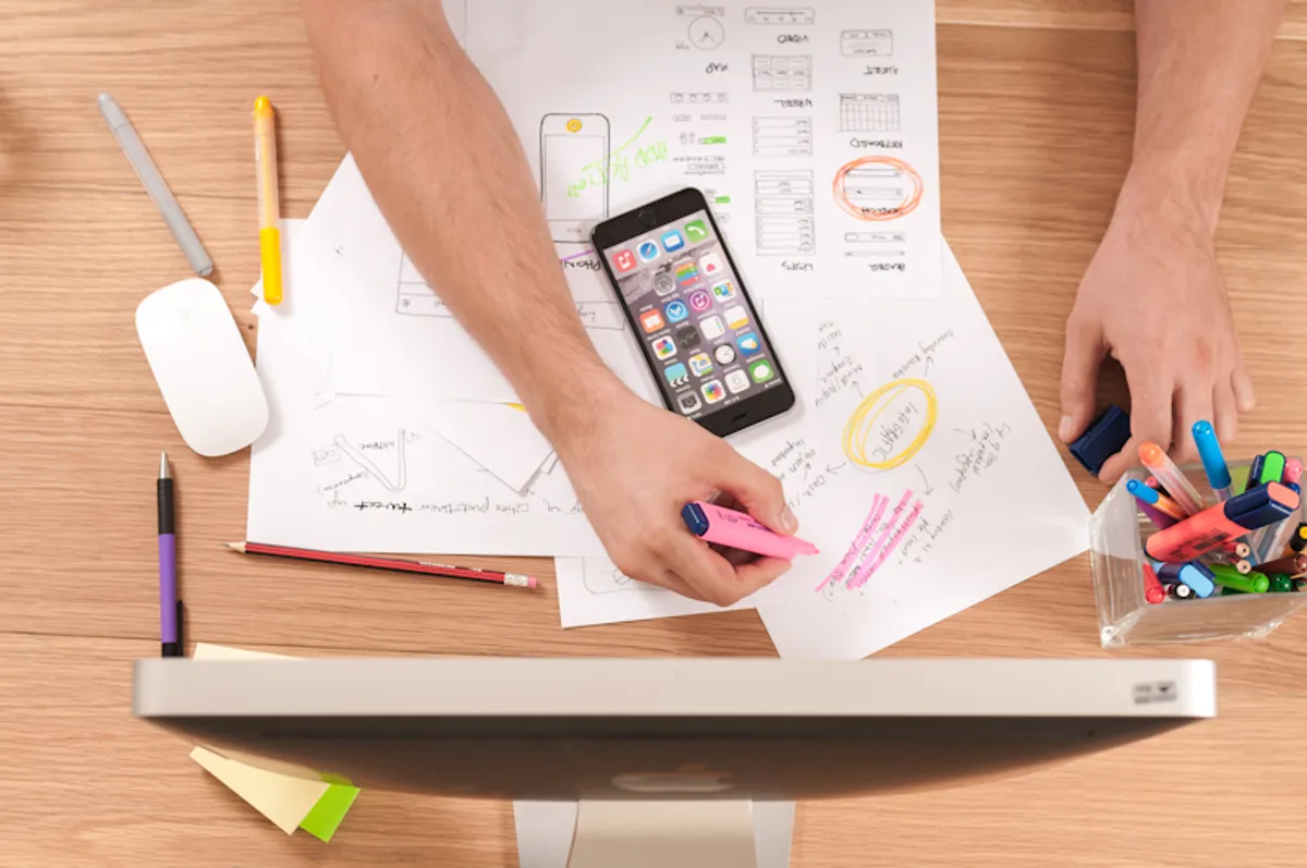 SEO strategy planning with search analytics on screen